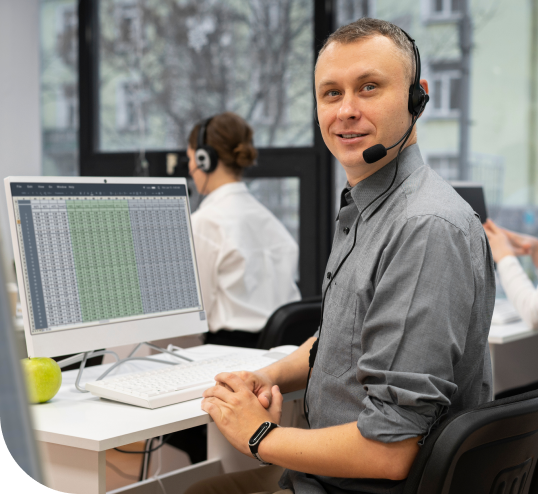 man-working-call-center-office